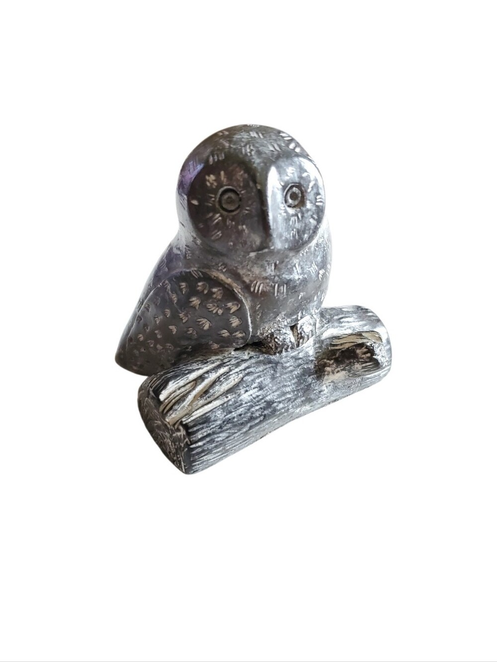 Vtg. $25each Soapstone Owl Figurine Perched